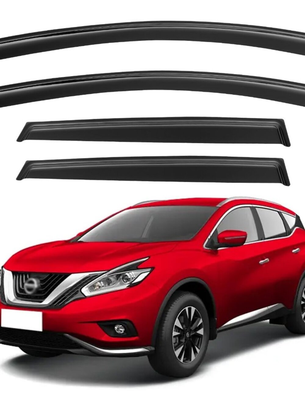 YQAUTEC Window Visors for 2015-2024 Nissan Murano Rain Guards 4-Piece Set